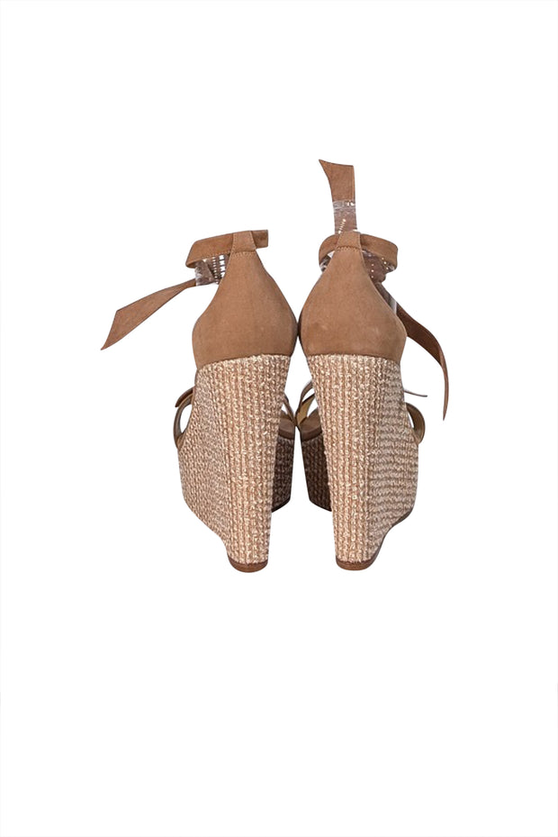 Alexandre Birman - Tan Boucle Open Toe Wedge Heels Sz 10