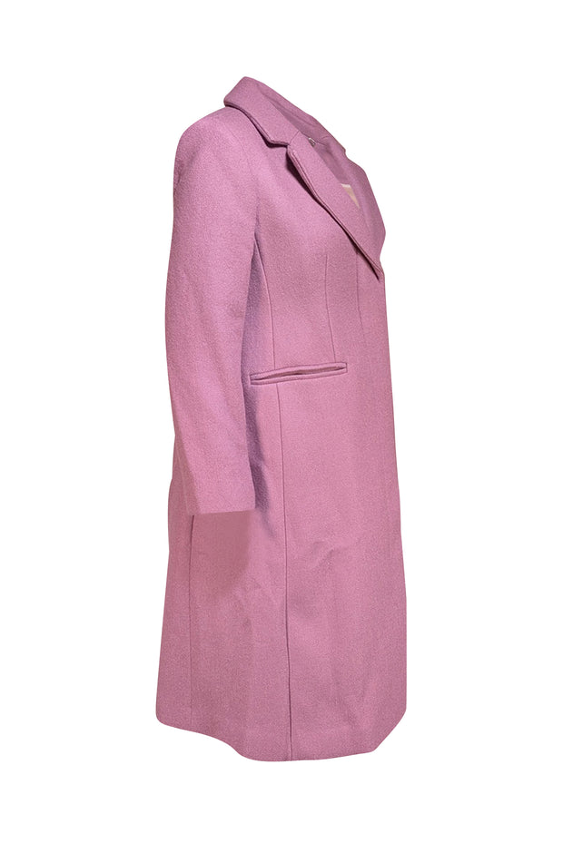 J.Crew - Lavender Italian Wool Button Front Coat Sz 10P - Current Boutique