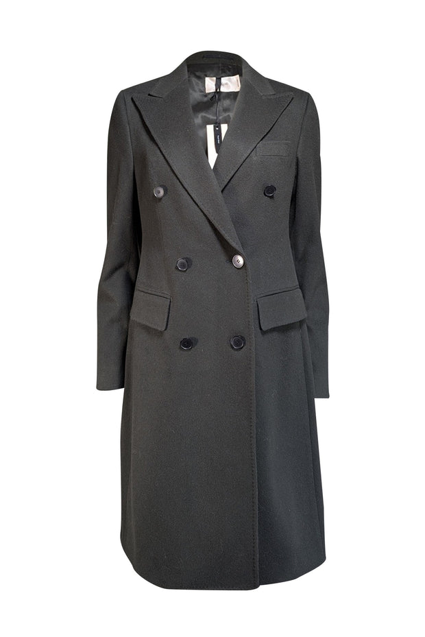 SuiStudio - Dark Green Wool Double Breasted Coat Sz 10 - Current Boutique
