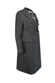 SuiStudio - Dark Green Wool Double Breasted Coat Sz 10 - Current Boutique