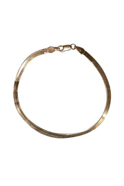 No Label - 14K Gold Thin Chain Bracelet - Current Boutique