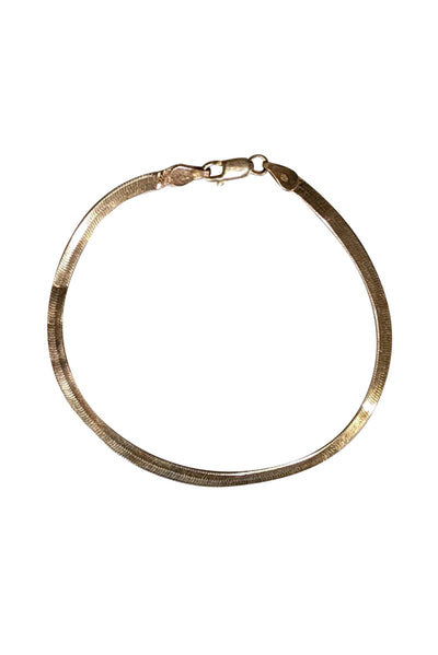 No Label - 14K Gold Thin Chain Bracelet - Current Boutique