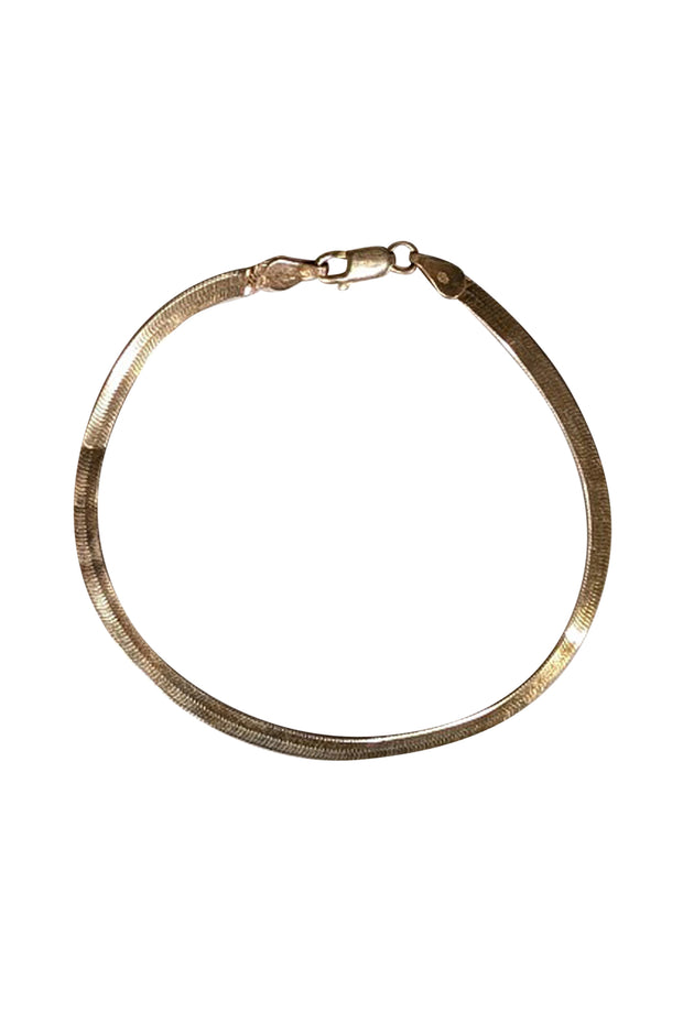 No Label - 14K Gold Thin Chain Bracelet - Current Boutique