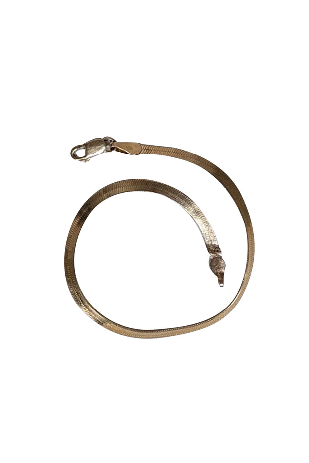 No Label - 14K Gold Thin Chain Bracelet - Current Boutique
