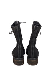 Stuart Weitzman - Black Canvas Lace Up Combat Boot Sz 8.5 - Current Boutique