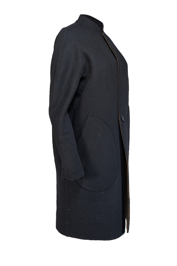 Rag & Bone - Black & Brown Houndstooth Wool & Cashmere Blend Reversible Coat Sz S - Current Boutique