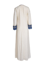 Tory Burch - Ivory Linen Blend Embellished Maxi Dress Sz 4 - Current Boutique