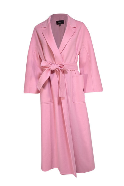 Arma - Bubblegum Pink "Seguret" Belted Midi Wool Coat Sz 6 - Current Boutique