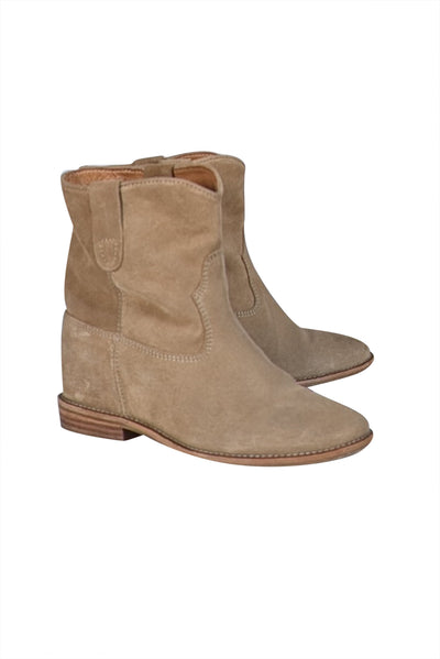 Isabel Marant - Beige Suede Short Ankle Booties Sz 6 - Current Boutique