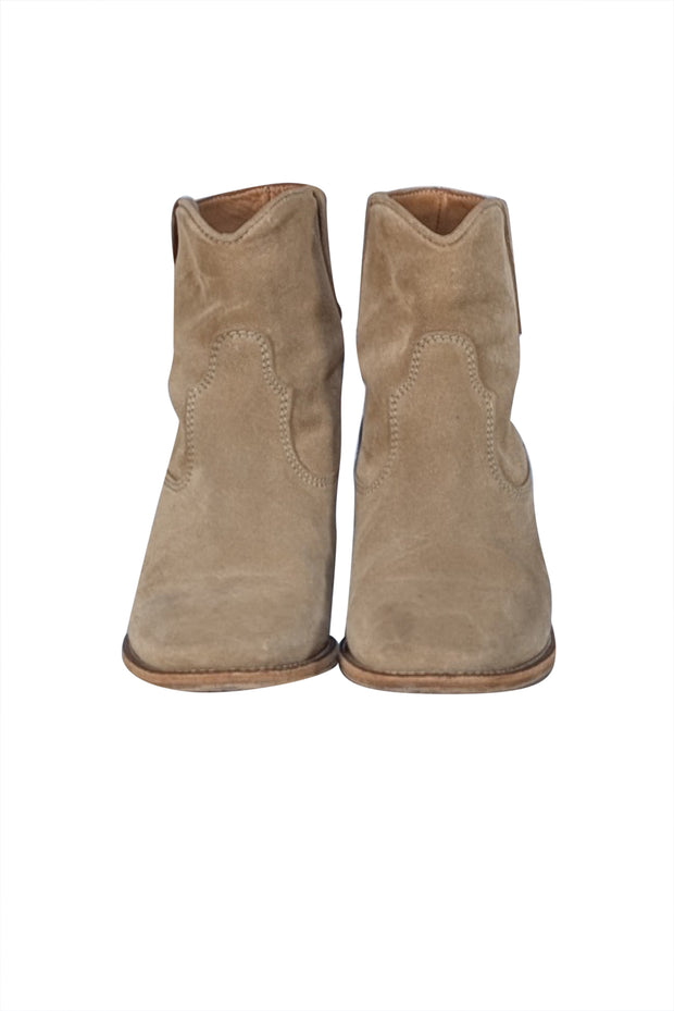 Isabel Marant - Beige Suede Short Ankle Booties Sz 6 - Current Boutique