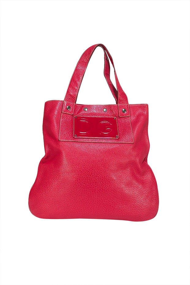 Dolce & Gabbana - Red Pebbled Leather Large Shoulder Tote - Current Boutique