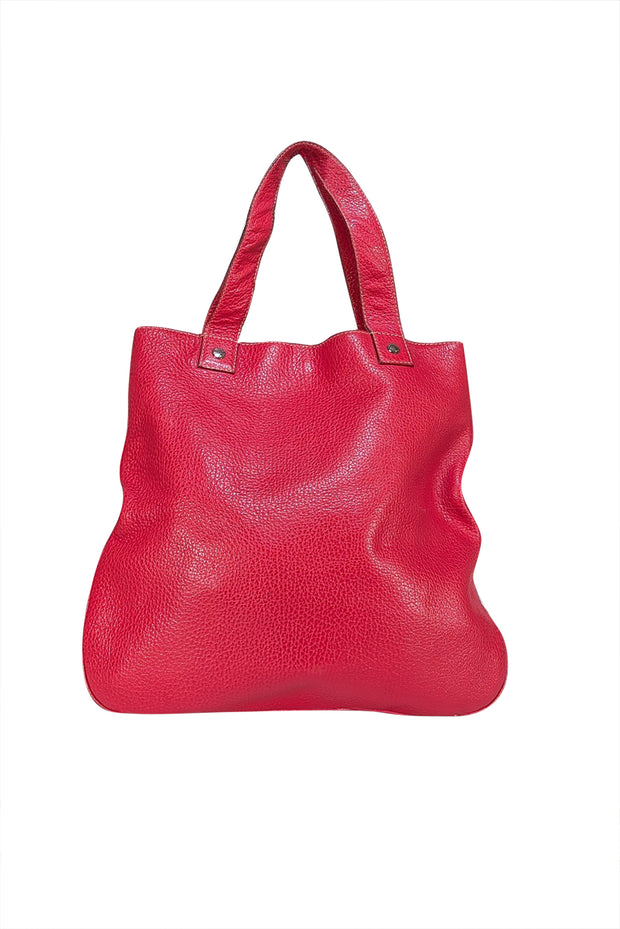 Dolce & Gabbana - Red Pebbled Leather Large Shoulder Tote - Current Boutique