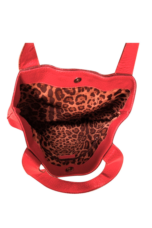 Dolce & Gabbana - Red Pebbled Leather Large Shoulder Tote - Current Boutique