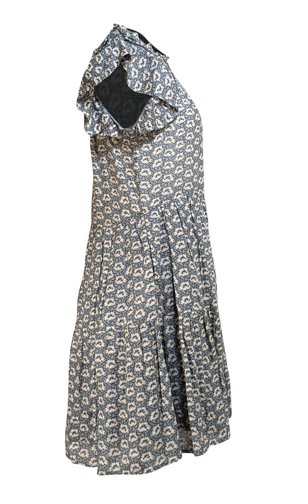 Sea NY - Green Floral Print Shift Dress Sz S - Current Boutique