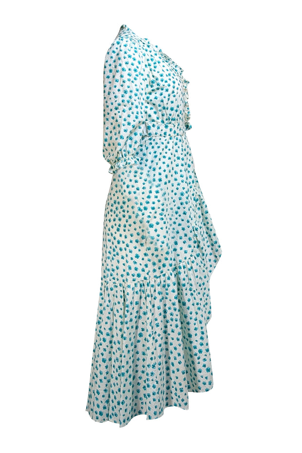 Rebecca Taylor - Mint & Green Floral Wrap Dress Sz 0