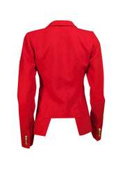 Smythe - Red Notch Collar Lapel Blazer Sz 2 - Current Boutique