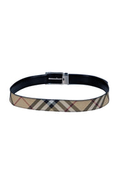 Burberry - Beige Signature Tartan Plaid Belt Sz L - Current Boutique