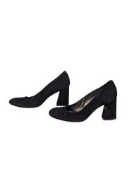 Stuart Weitzman - Black Suede Block Heel Pumps Sz 7 - Current Boutique