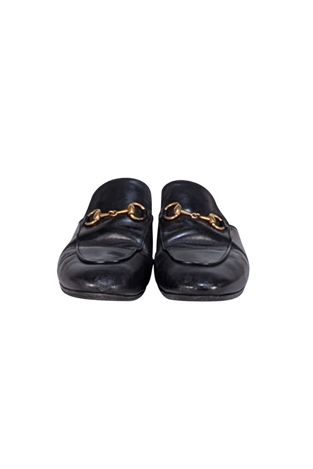 Gucci - Black Leather Mule Loafers Sz 7 - Current Boutique