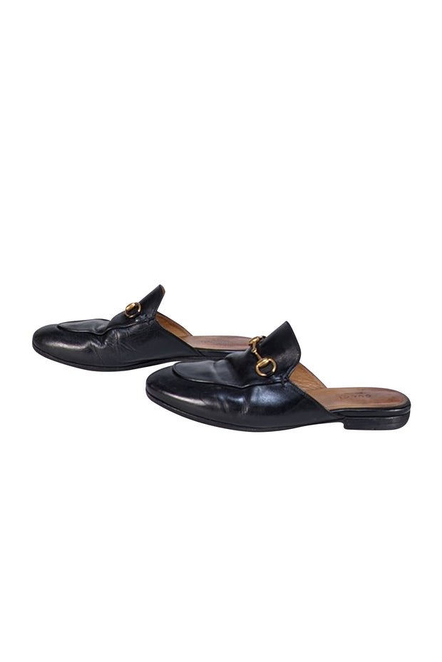 Gucci - Black Leather Mule Loafers Sz 7 - Current Boutique