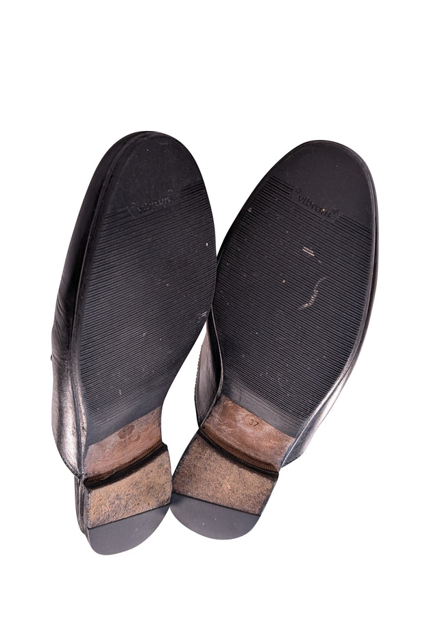 Gucci - Black Leather Mule Loafers Sz 7 - Current Boutique