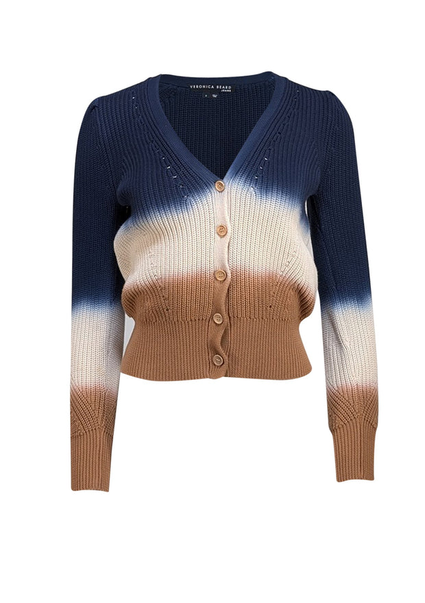 Veronica Beard - Navy, Cream, & Beige Ombre Button Front Cardigan Sz S - Current Boutique