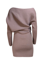 Reiss - Light Brown Ribbed Knit Midi Dress Sz XS