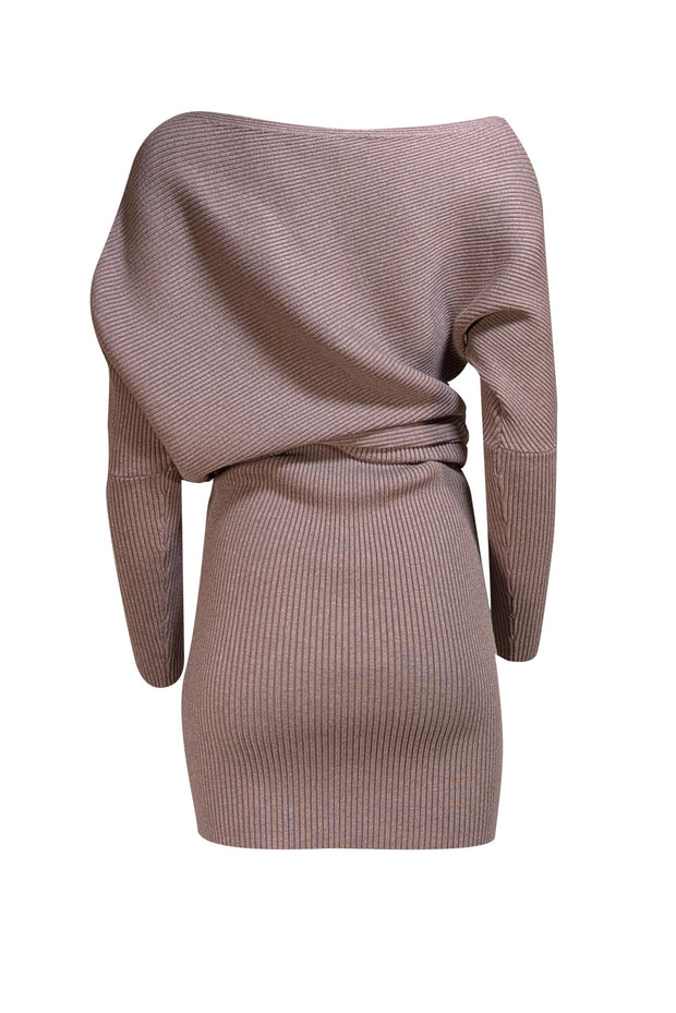 Reiss - Light Brown Ribbed Knit Midi Dress Sz XS