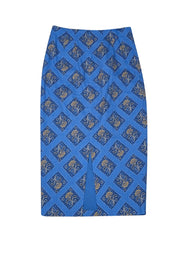 Veronica Beard - Blue Diamond Print Midi Skirt Sz 0