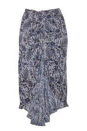 Veronica Beard - Cream & Blue Floral Print Maxi Skirt Sz 0