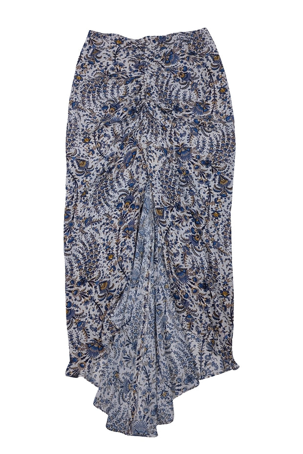 Veronica Beard - Cream & Blue Floral Print Maxi Skirt Sz 0