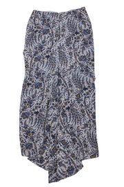 Veronica Beard - Cream & Blue Floral Print Maxi Skirt Sz 0