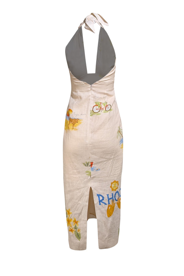 Rhode - Light Peach Summer Print Halter Dress Sz 2
