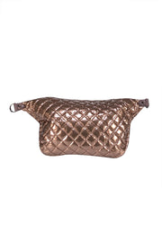 MZ Wallace - Rose Gold Metallic Quilted Convertible Shoulder Bag w/ Detachable Straps - Current Boutique