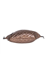 MZ Wallace - Rose Gold Metallic Quilted Convertible Shoulder Bag w/ Detachable Straps - Current Boutique