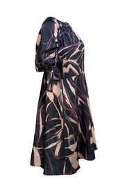 Ted Baker - Black, Purple, & Cream Abstract Print Mini Dress Sz 8