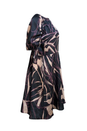 Ted Baker - Black, Purple, & Cream Abstract Print Mini Dress Sz 8 - Current Boutique
