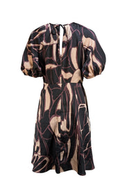 Ted Baker - Black, Purple, & Cream Abstract Print Mini Dress Sz 8 - Current Boutique