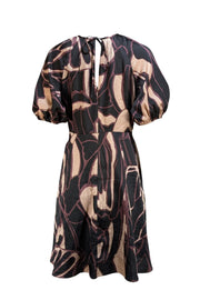 Ted Baker - Black, Purple, & Cream Abstract Print Mini Dress Sz 8