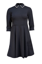 Kate Spade - Black w/ Embellished Collar Mini Dress Sz XS - Current Boutique