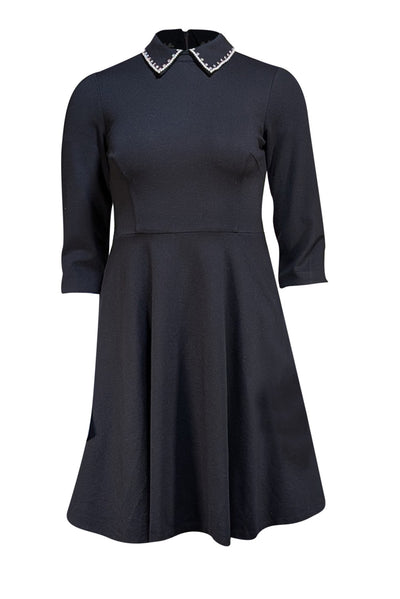 Kate Spade - Black w/ Embellished Collar Mini Dress Sz XS - Current Boutique