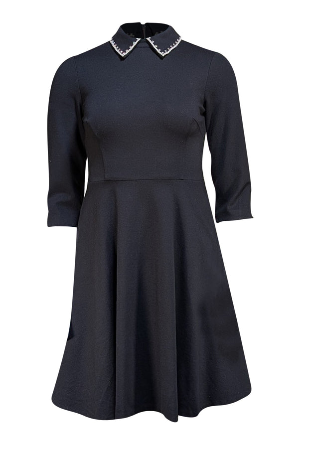 Kate Spade - Black w/ Embellished Collar Mini Dress Sz XS - Current Boutique
