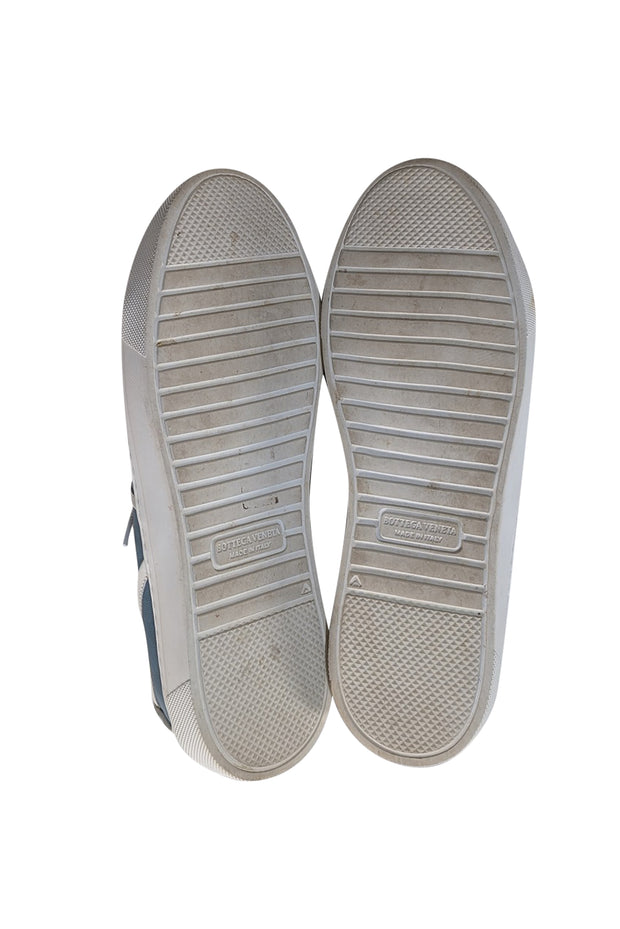 Bottega Veneta - Blue & White Leather Sneakers Sz 8 - Current Boutique