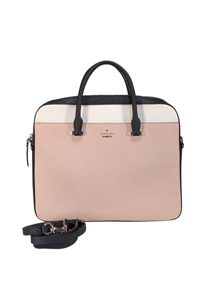 Kate Spade - Pink, White, & Black Laptop Satchel Bag