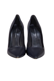 Giuseppe Zanotti - Black Leather Pointed Toe Pumps Sz 8 - Current Boutique