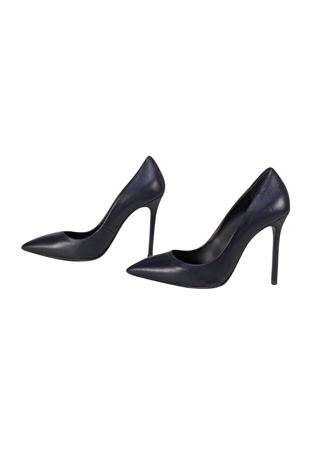 Giuseppe Zanotti - Black Leather Pointed Toe Pumps Sz 8 - Current Boutique