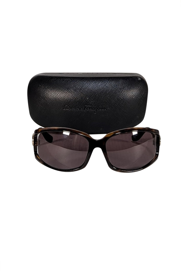 Gucci - Brown Tortoise Logo Detail Sunglasses - Current Boutique