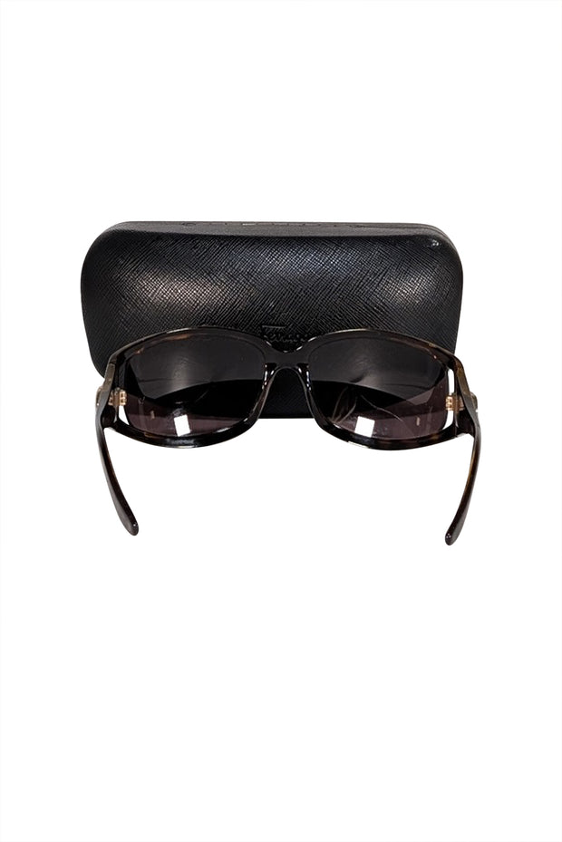Gucci - Brown Tortoise Logo Detail Sunglasses - Current Boutique