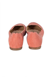Chloe - Coral Pink Suede Scallop Edge Flats Sz 10.5 - Current Boutique