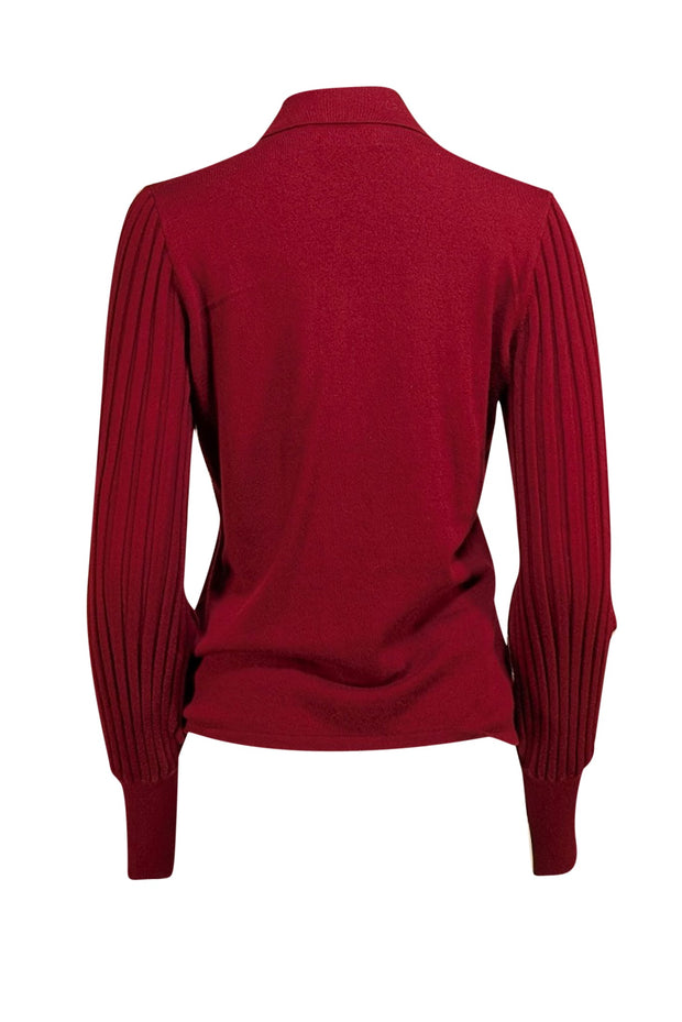 Nicholas - Red "Basma" 70's Collar Neckline Sweater Sz XL - Current Boutique